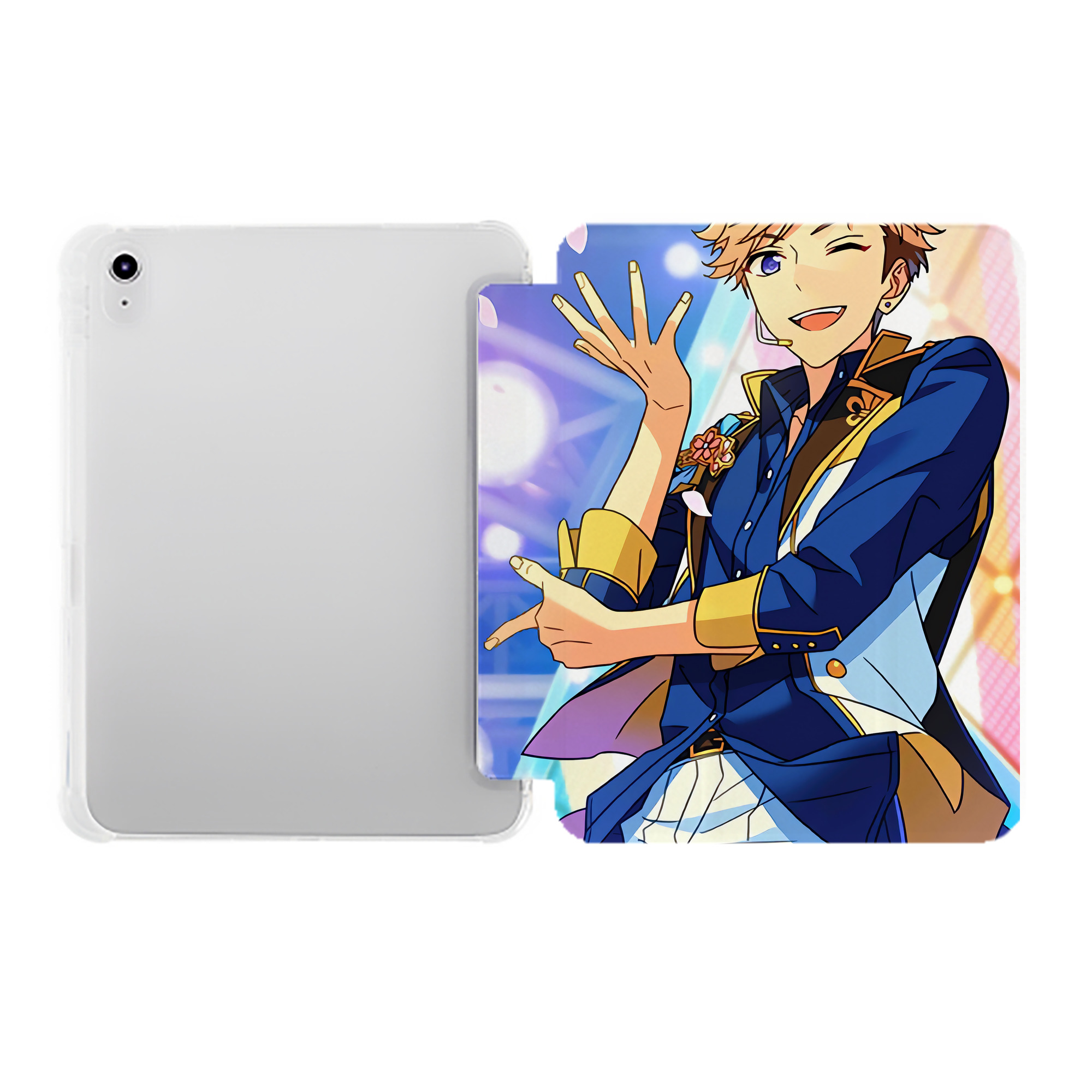 （画像用） あんさんぶるスターズ! Ensemble Stars IPad ケース ペン収納付き 三つ折りスタンド PUレザー×シリコン 対応機種9.5/10.5/10.9インチ